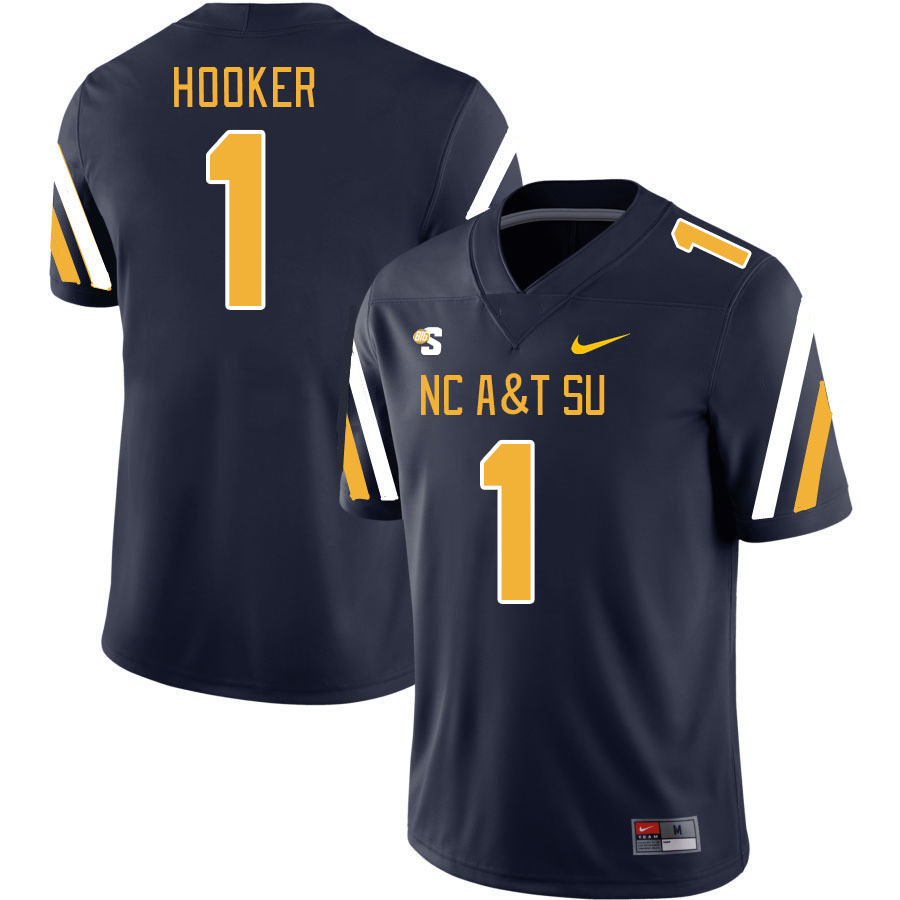 Men-Youth #1 Alston Hooker North Carolina A&T Aggies 2023 College Football Jerseys Stitched-Blue